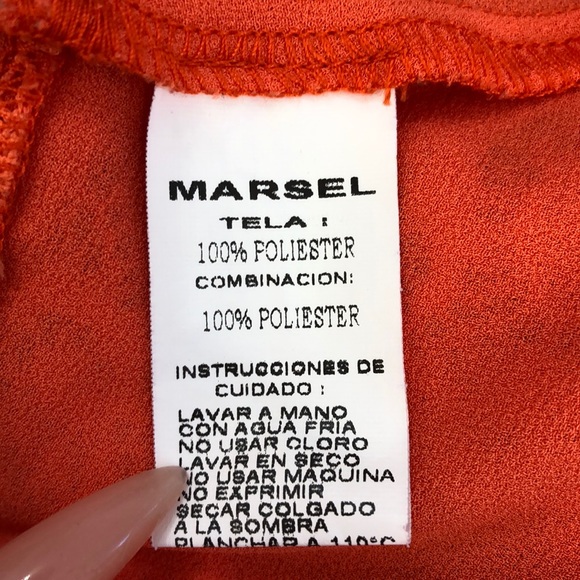 Marsel Orange Lace Back Peplum Hem Blouse - Picture 6 of 7